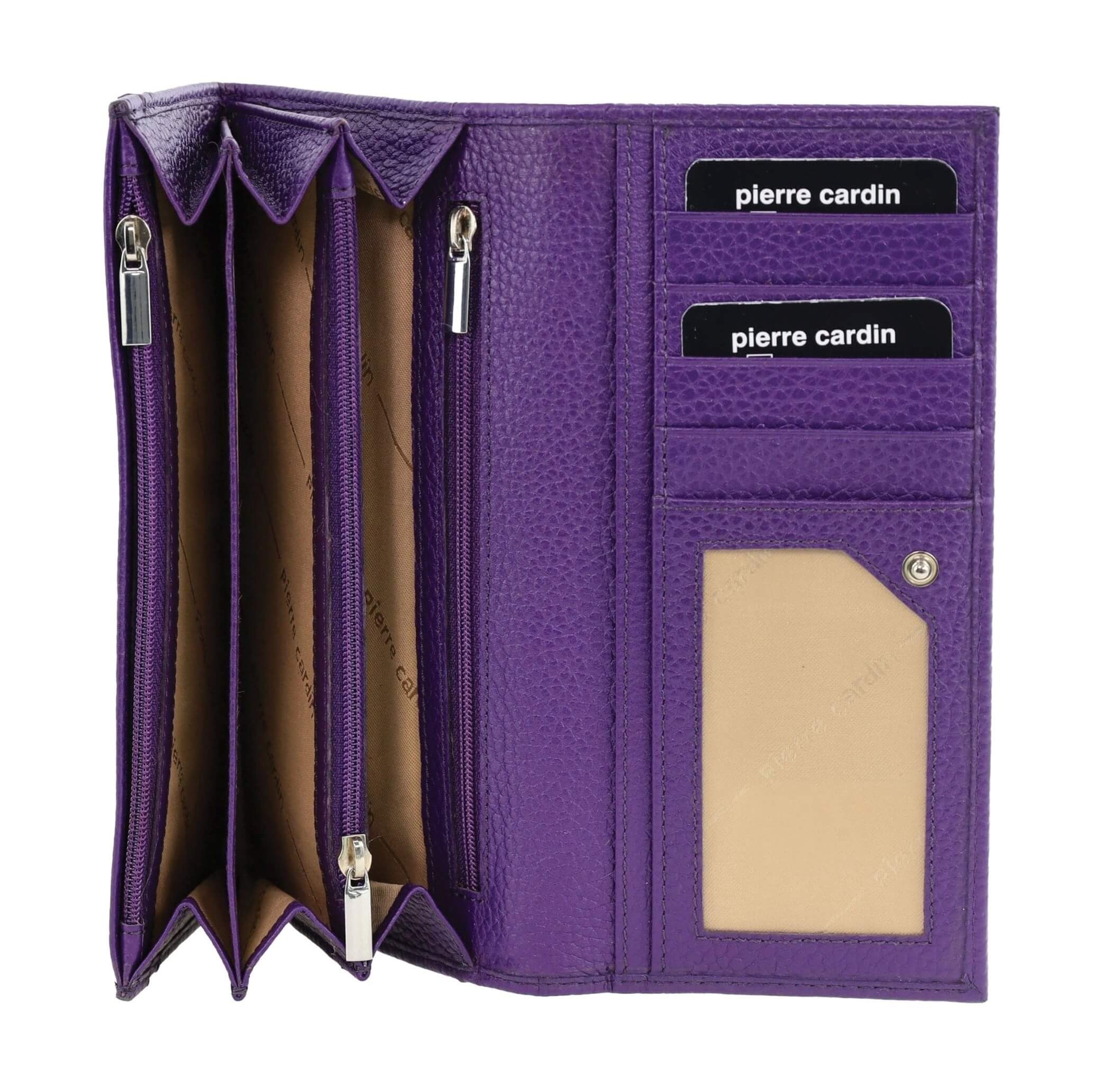 Pierre Cardin Soft Italian Ladies Leather Wallet in Purple