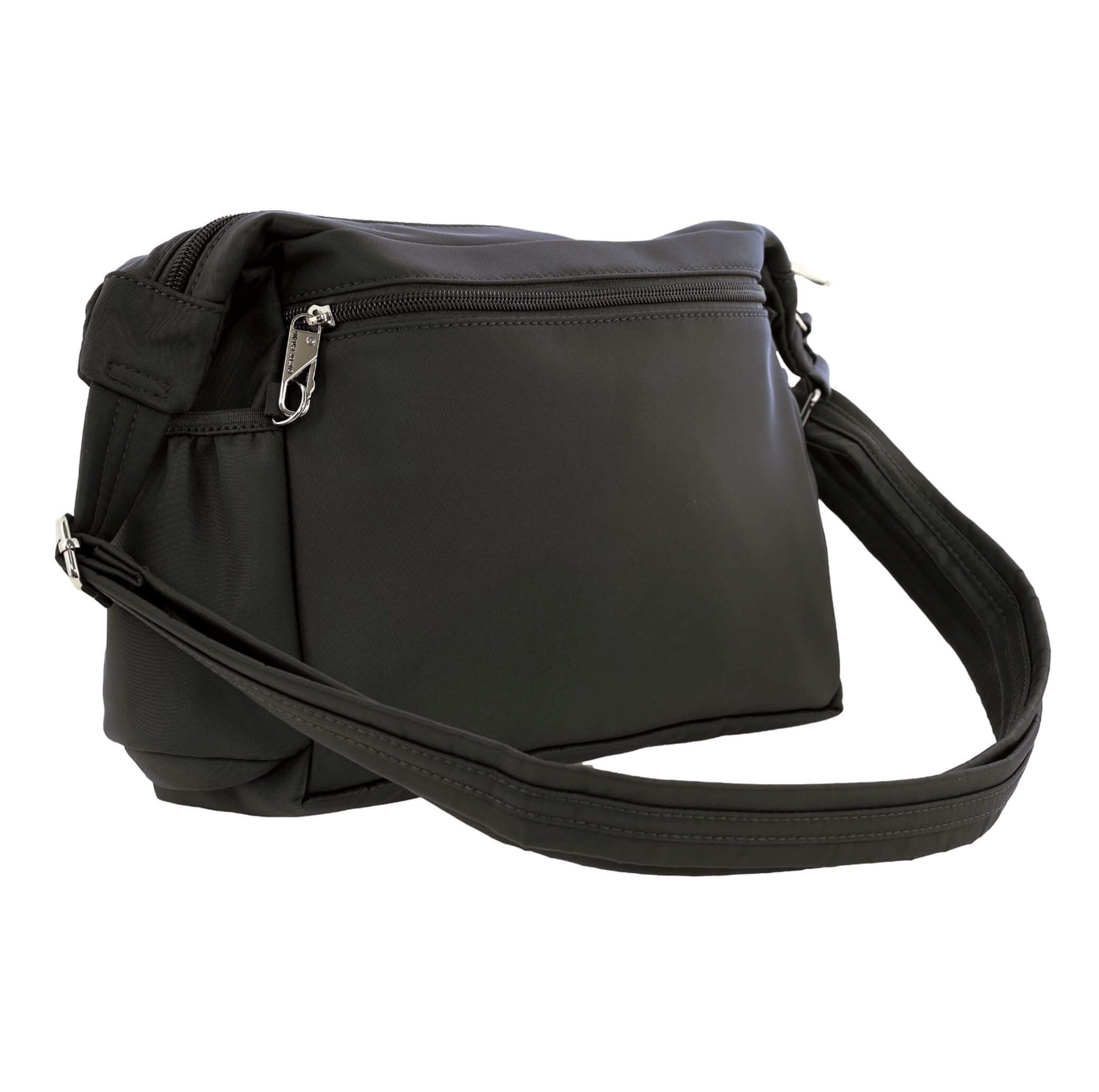 Pierre Cardin RFID Anti-Theft Nylon Crossbody Bag In Black