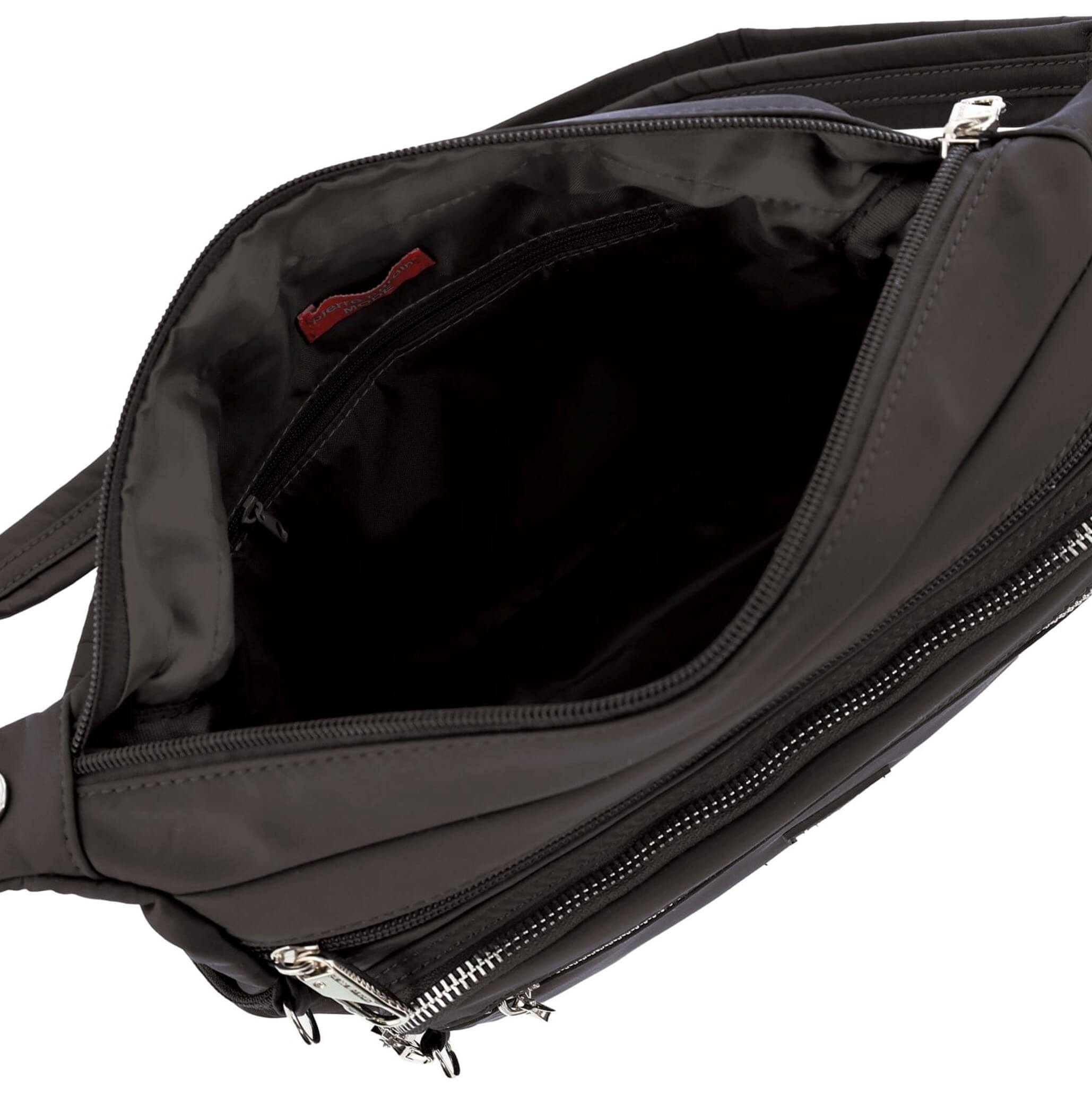 Pierre Cardin RFID Anti-Theft Nylon Crossbody Bag In Black