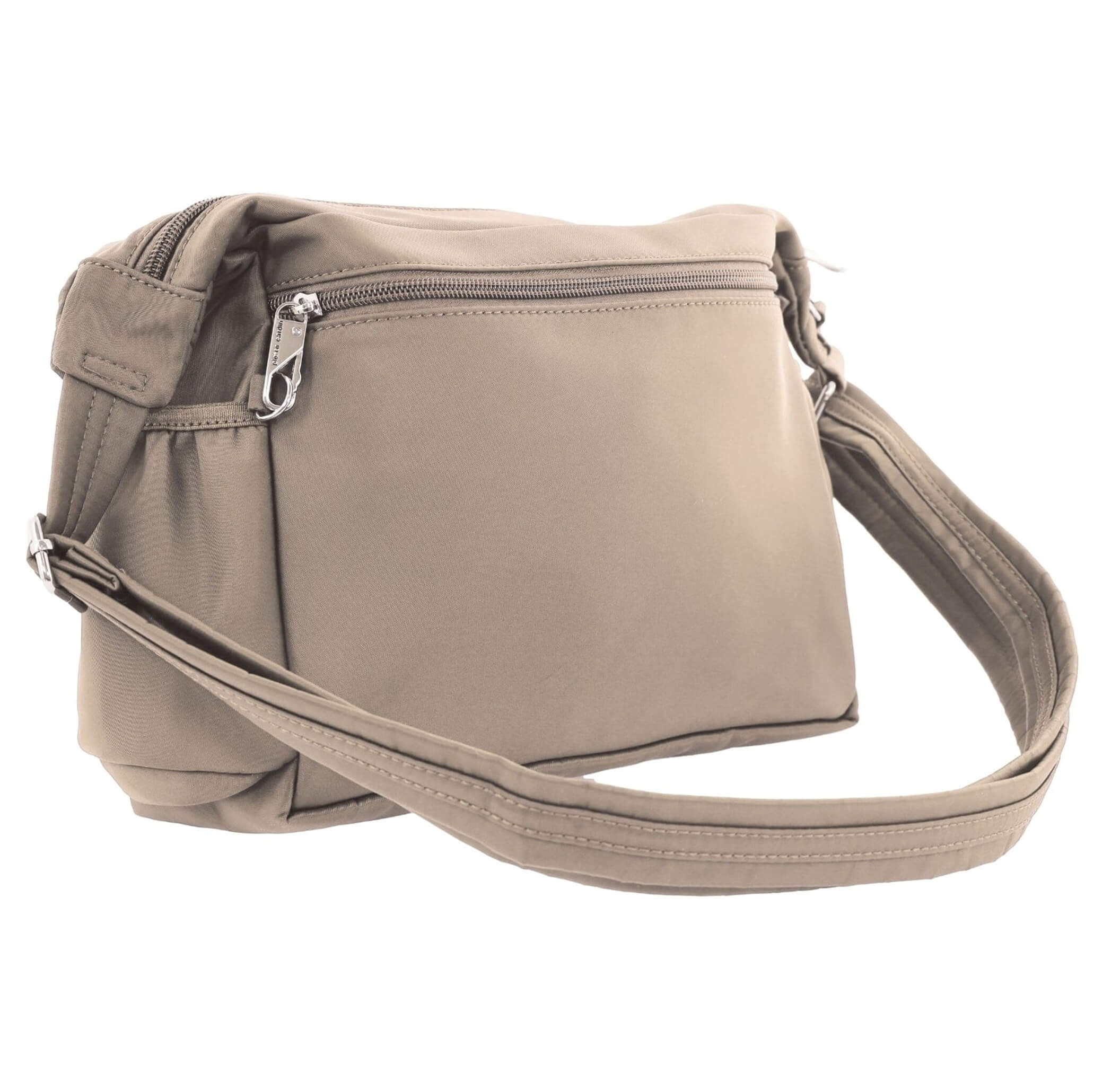 Pierre Cardin RFID Anti-Theft Nylon Crossbody Bag In Camel