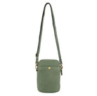 Pierre Cardin RFID Ladies Textured Leather Phone Bag in Sage