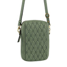 Pierre Cardin RFID Ladies Textured Leather Phone Bag in Sage