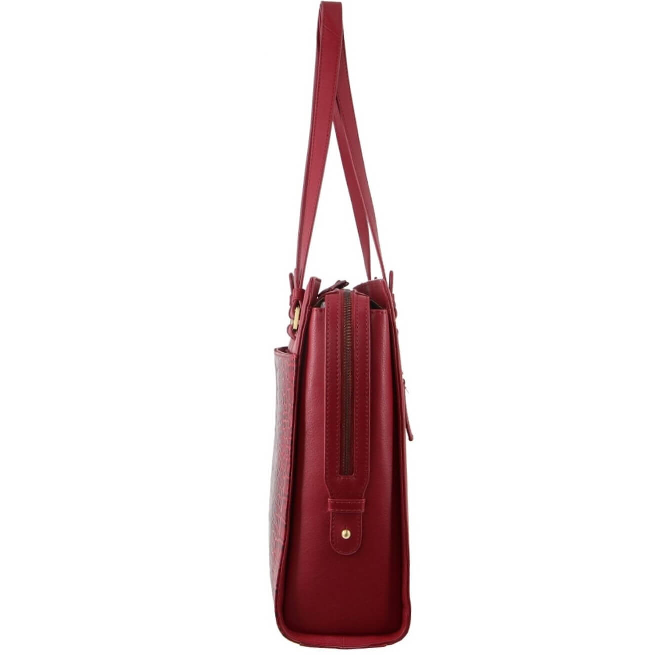 Pierre Cardin Ladies Croc-Embossed Leather Business-Laptop Bag in Red