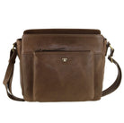 Pierre Cardin Unisex Italian Leather Crossbody Bag In Oak