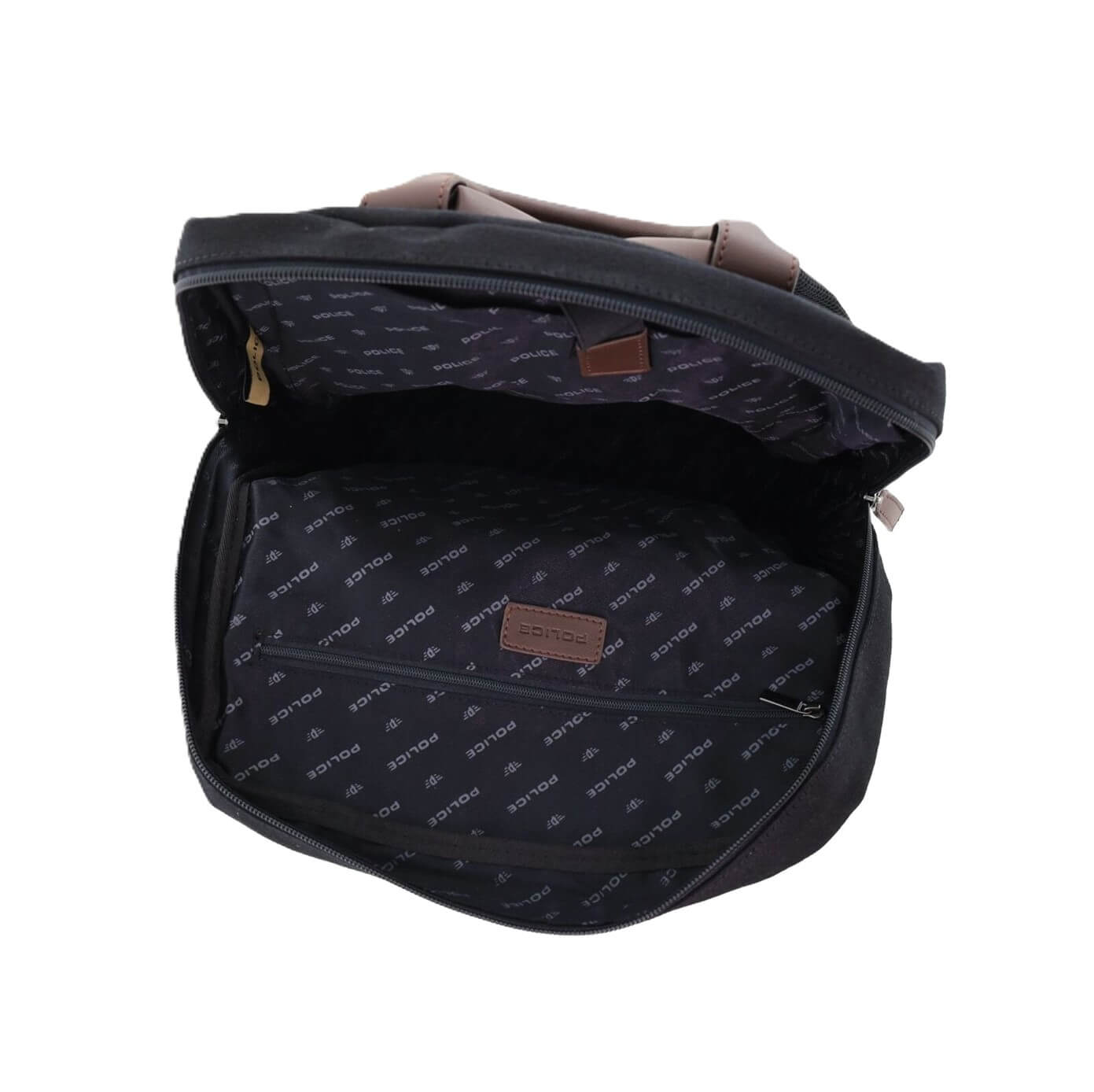 Police Men's Rustic Canvas Backpack in Black