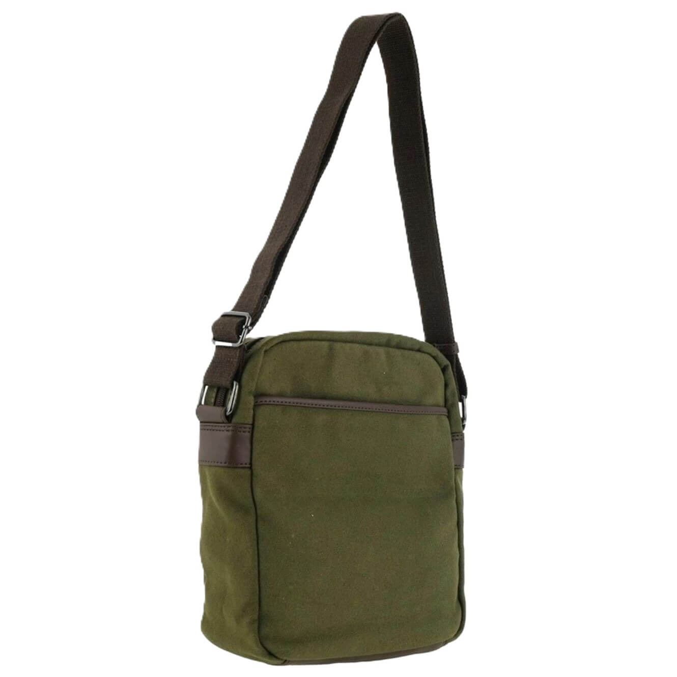 Police Rustic Canvas Men's Crossbody Bag in Dark Olive