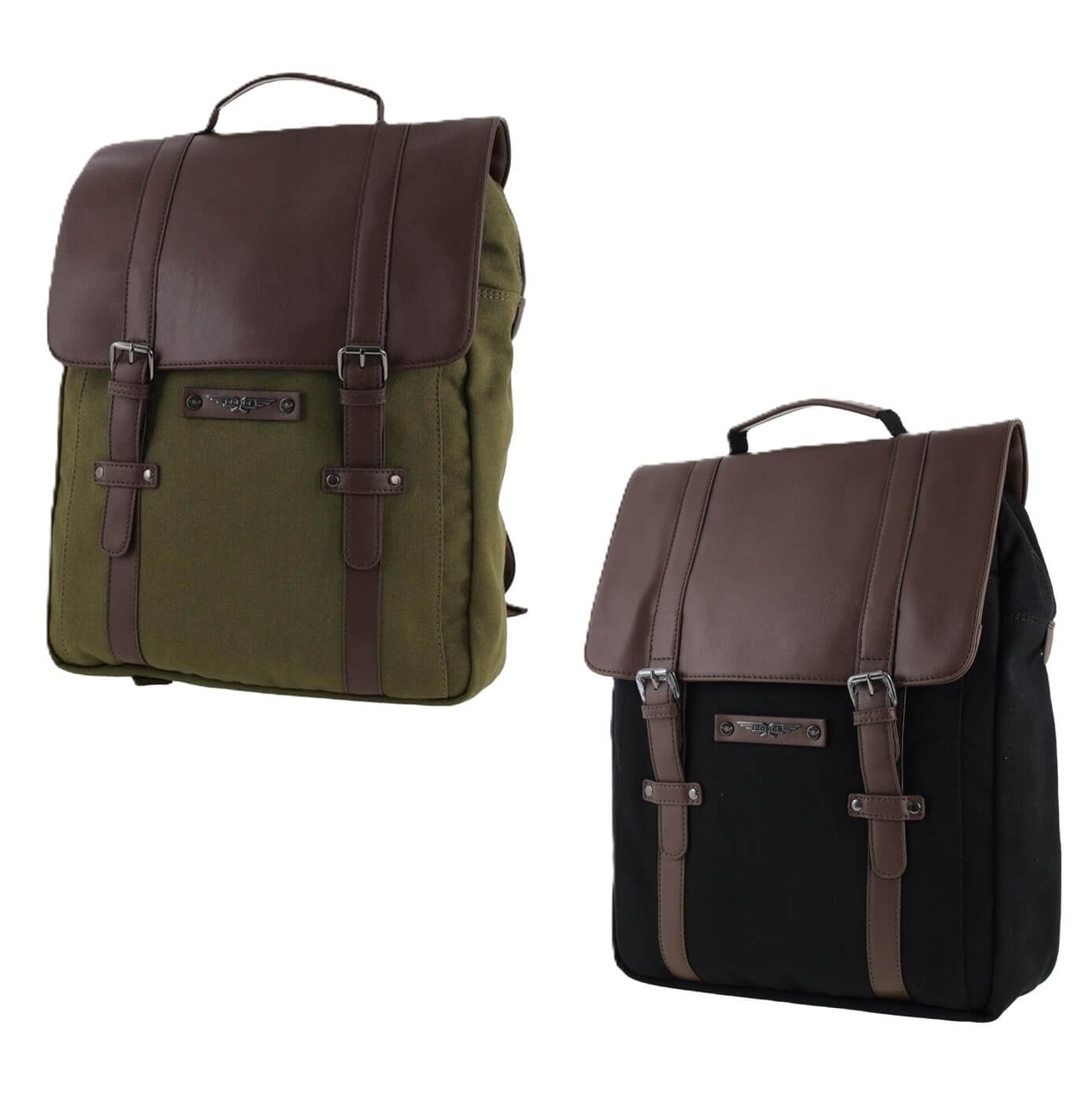 Police Men's Canvas Messenger Backpack