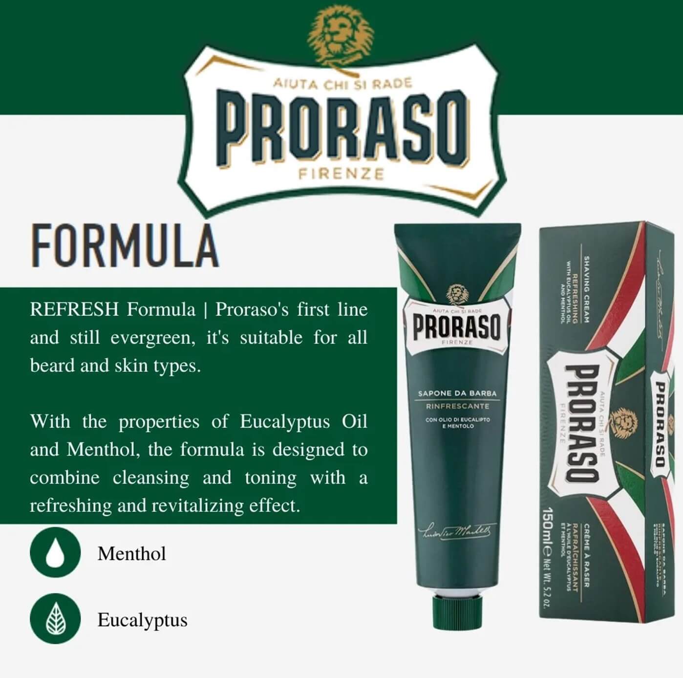 PRORASO Shave Cream Refreshing and Toning 