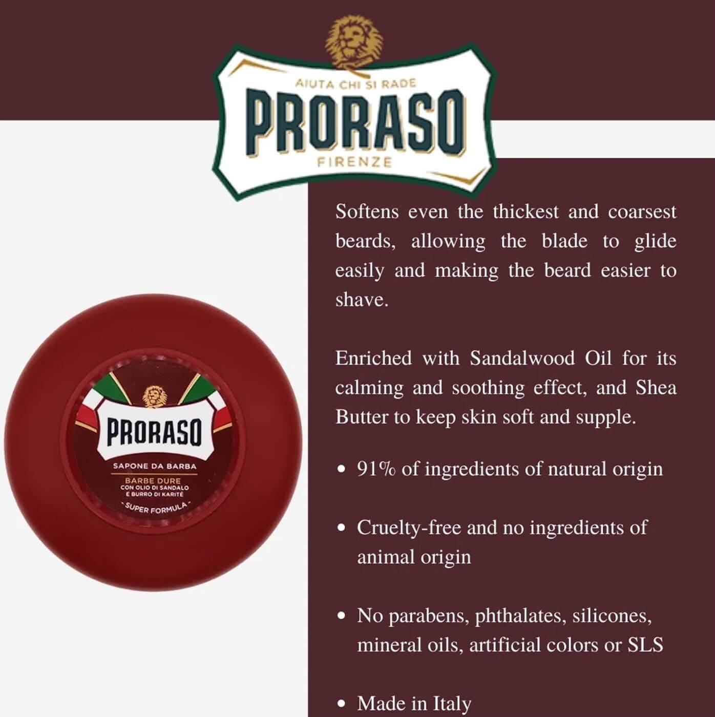 PRORASO Shave Soap for Coarse Beards 