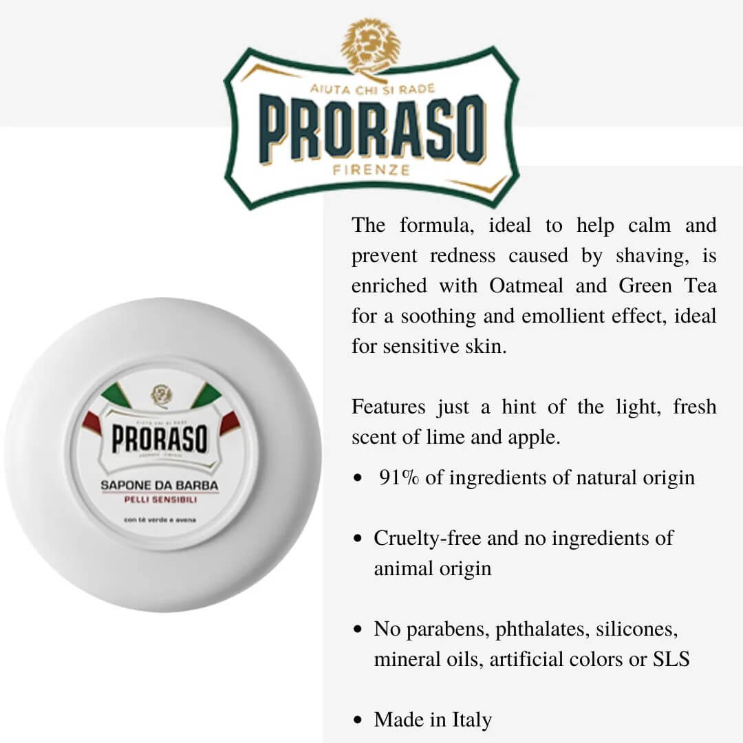 Shaving Set with Proraso Shave Soap for Sensitive Skin