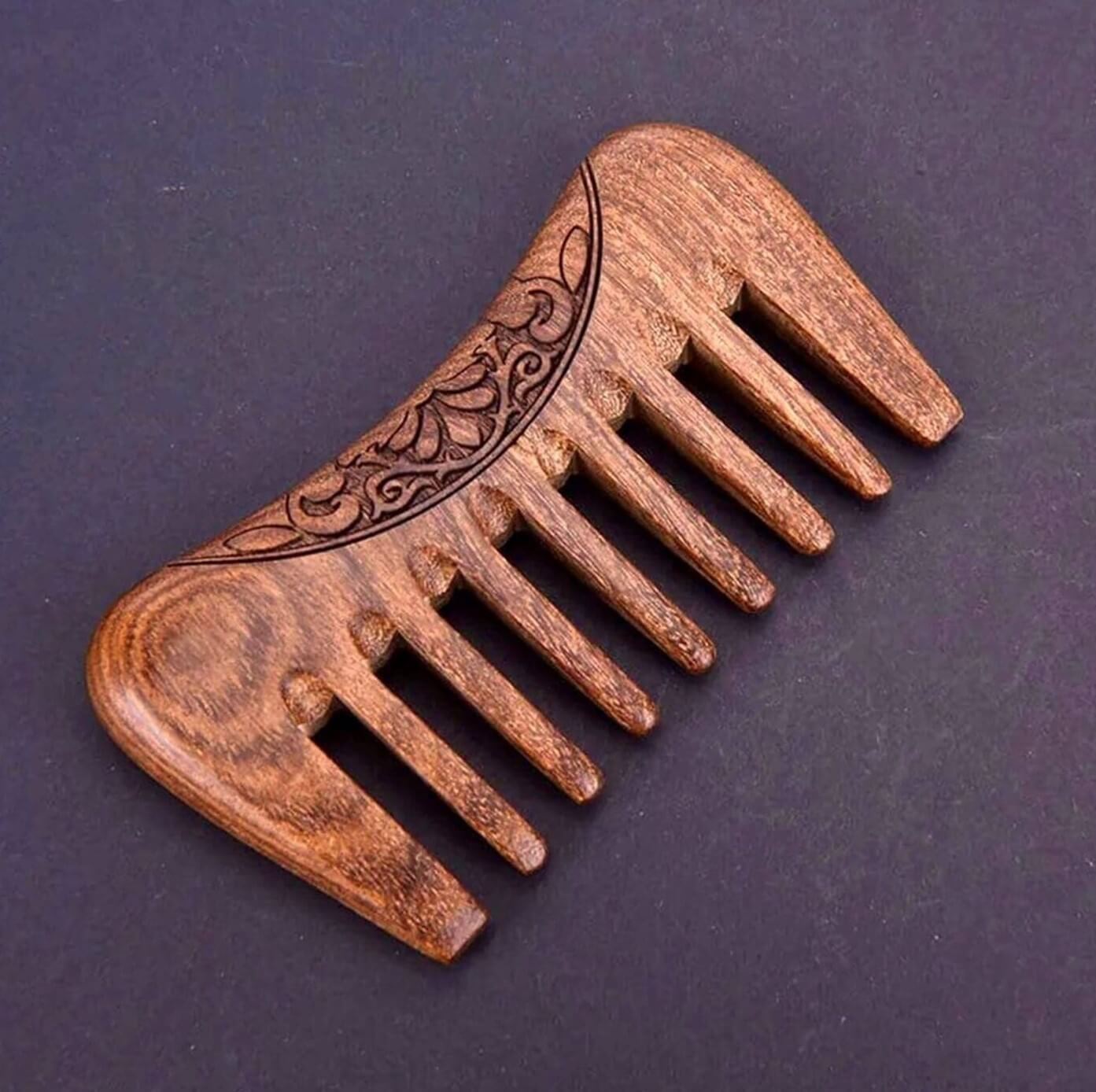 Mens 7 Teeth Sandalwood Beard Comb