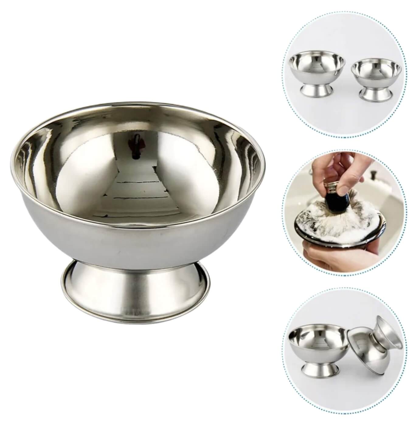 Stainless Steel Shaving Bowl with Stand